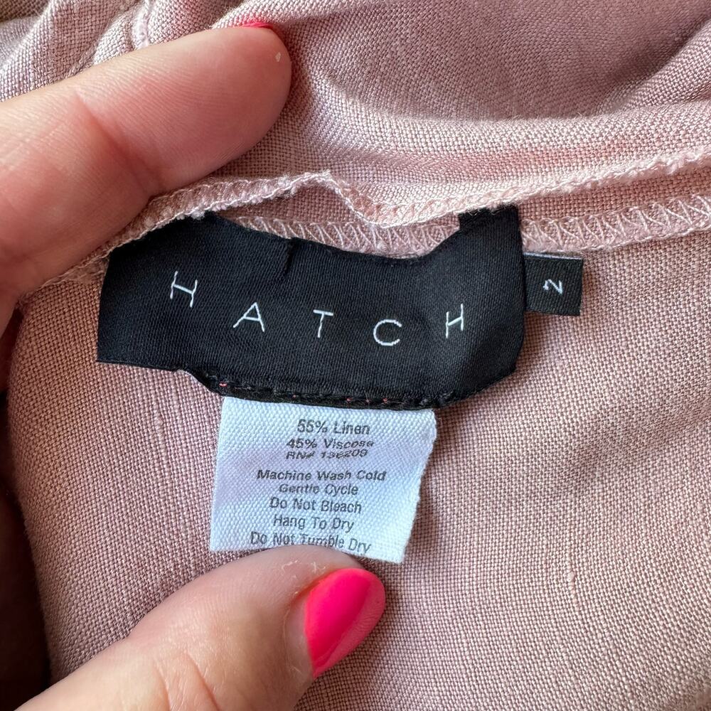 Hatch Blush Pink Linen Jumpsuit with Tie Straps - Picture 10 of 12